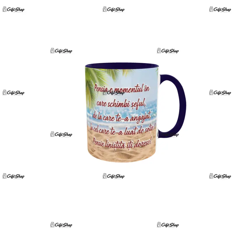 Pensia e momentul in care schimbi seful, cana din ceramica, 330ml, model cgs1781